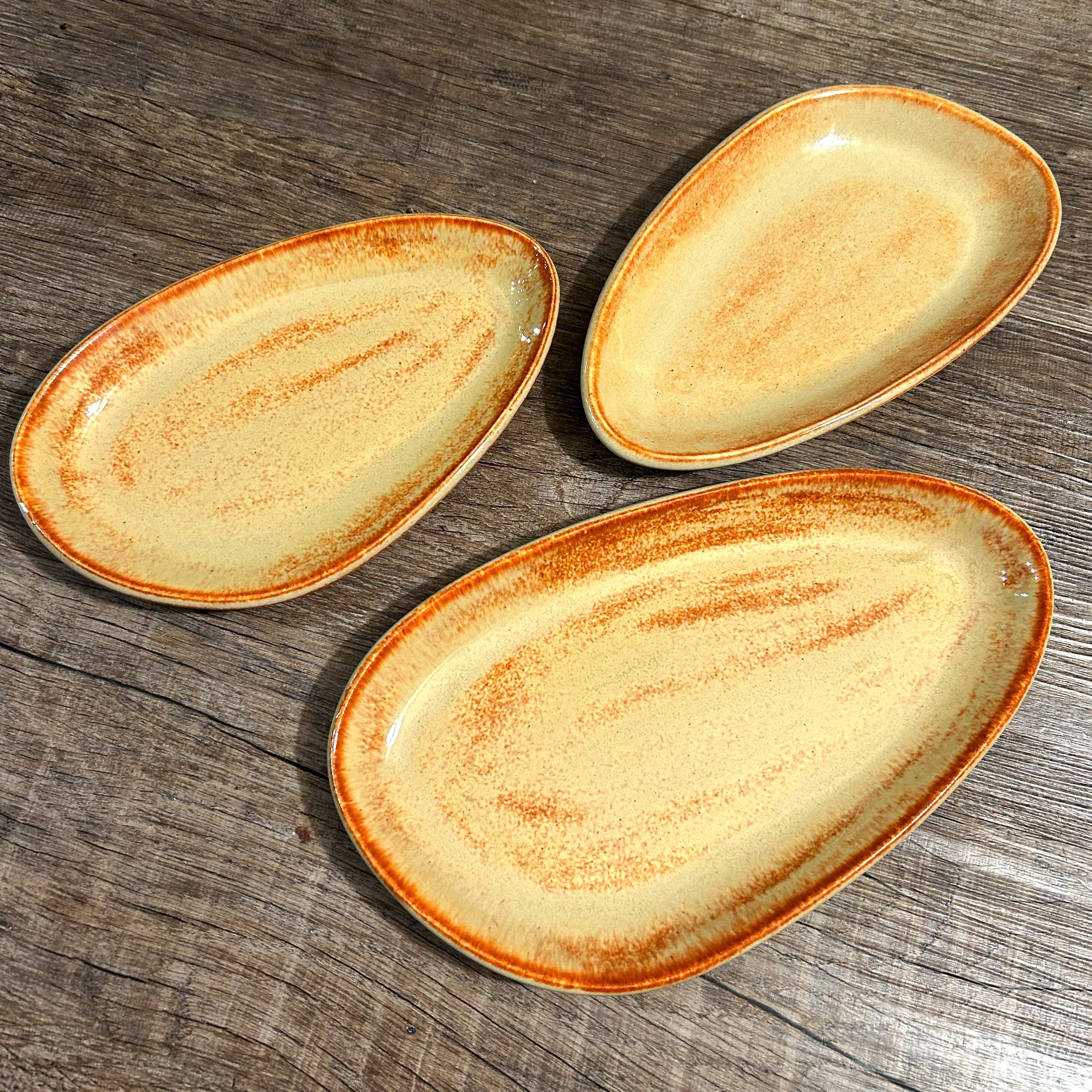 Handmade Ceramic Appetizer Plates - Set of 3